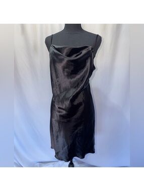 Black Bebe Satin slip Dress